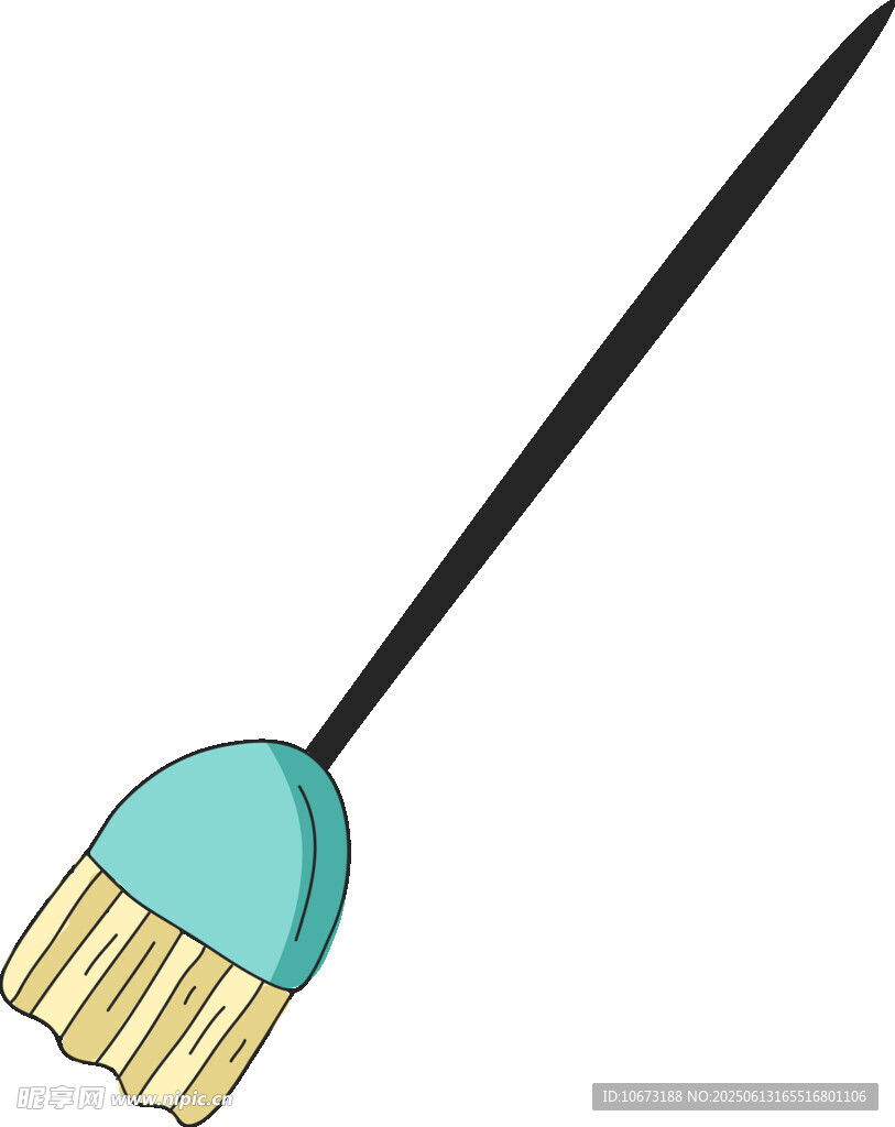 藍(lán)色掃帚插畫