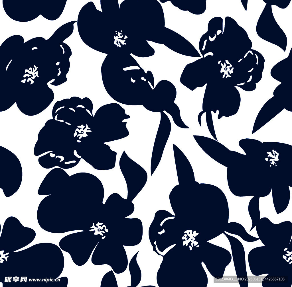 藍白花卉圖案背景