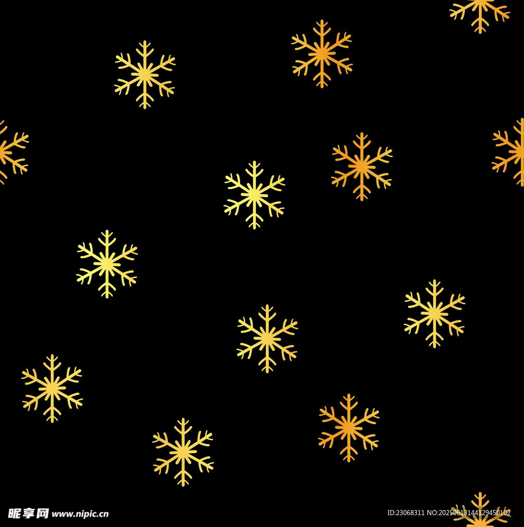金色雪花圖案背景