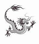 龍紋 線條畫簡筆畫 黑白