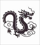 龍紋 線條畫簡筆畫 黑白