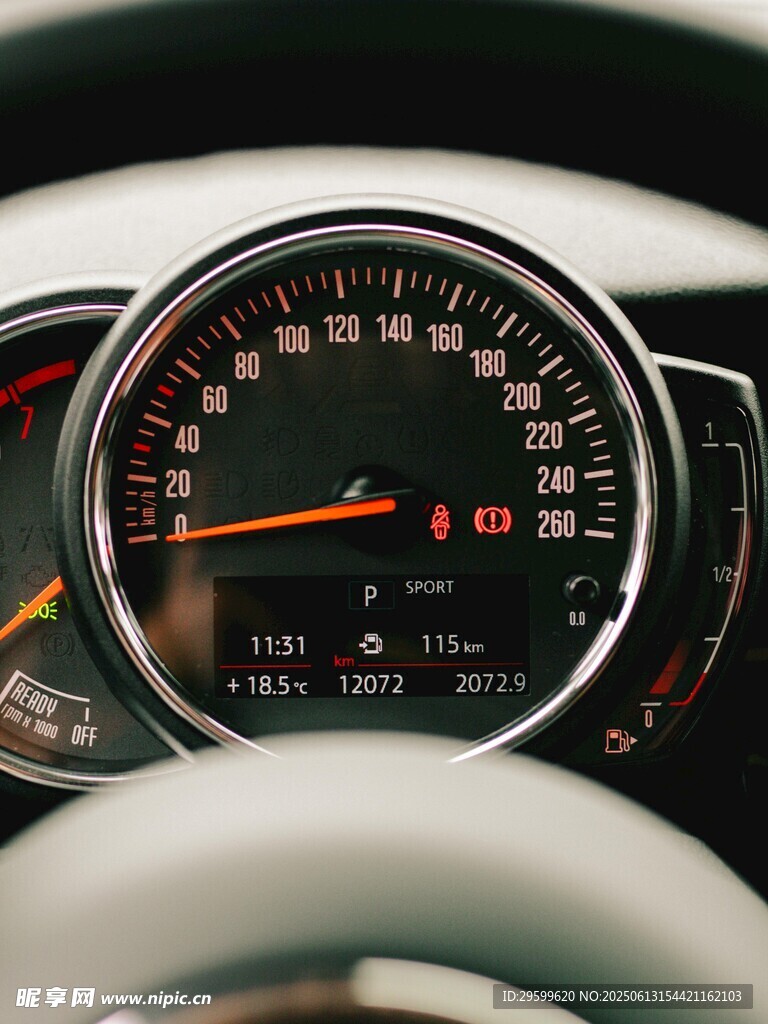 汽車儀表盤特寫