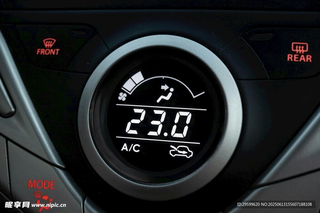 汽車空調(diào)控制面板特寫