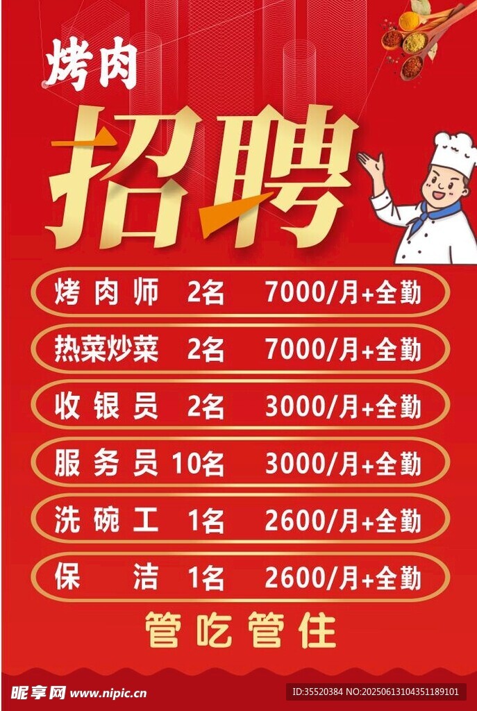 烤肉店招聘啟事