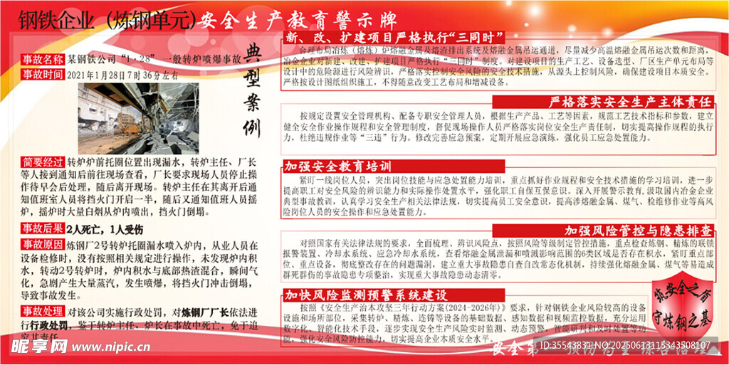 安全生產教育牌   煉鋼單元