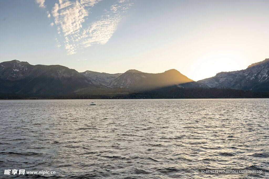 湖畔日落美景