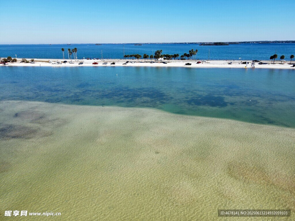 美麗清澈的海邊淺灘景色