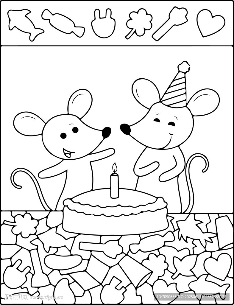 兩只老鼠慶祝生日場景