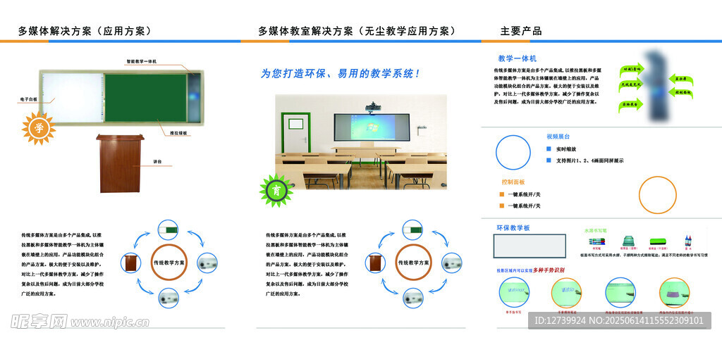 智能教室系統架構折頁 海報