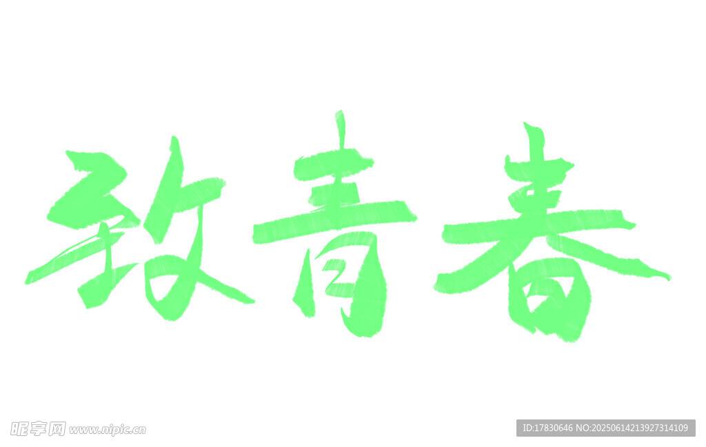 致青春藝術字體設計