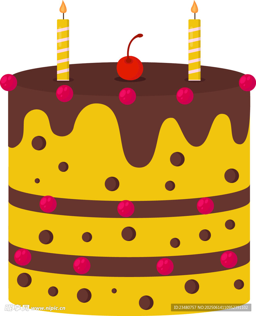 美味生日蛋糕插畫