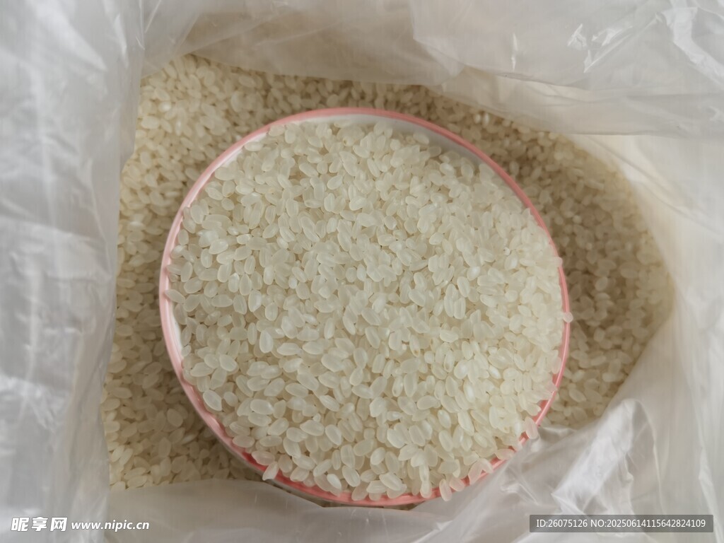 袋裝大米特寫
