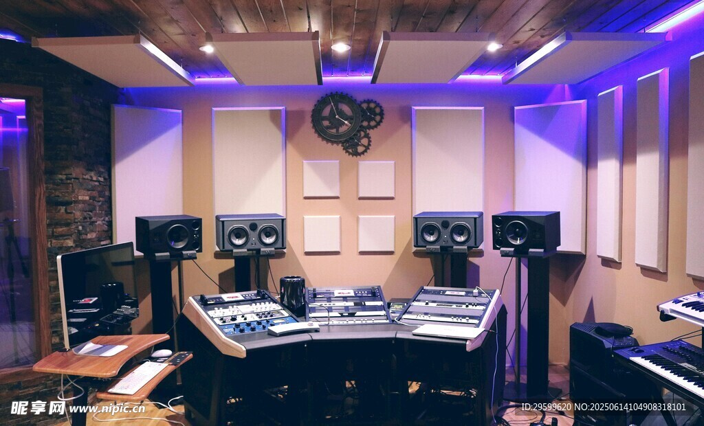 專業錄音室設備場景