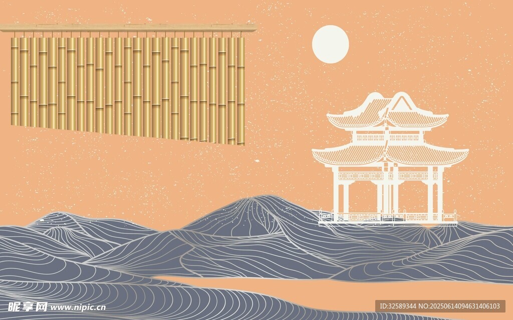中式山水間的古韻樓閣
