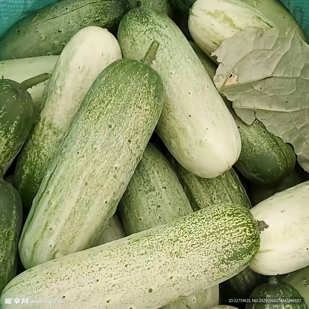 新鮮翠綠的黃瓜堆疊