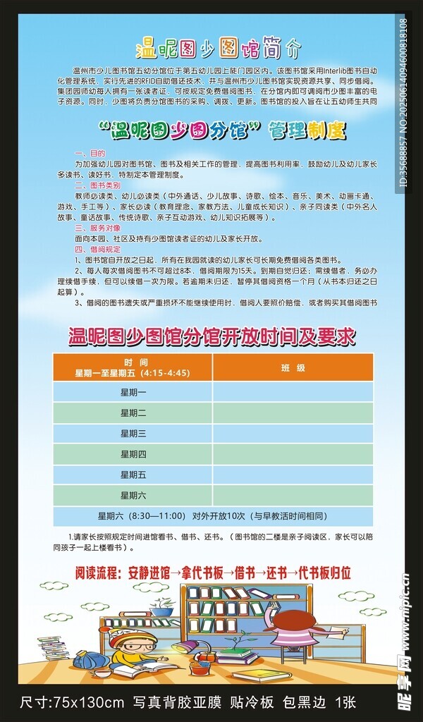 圖書館制度牌 
