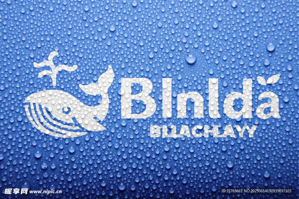 水滴背景logo樣機