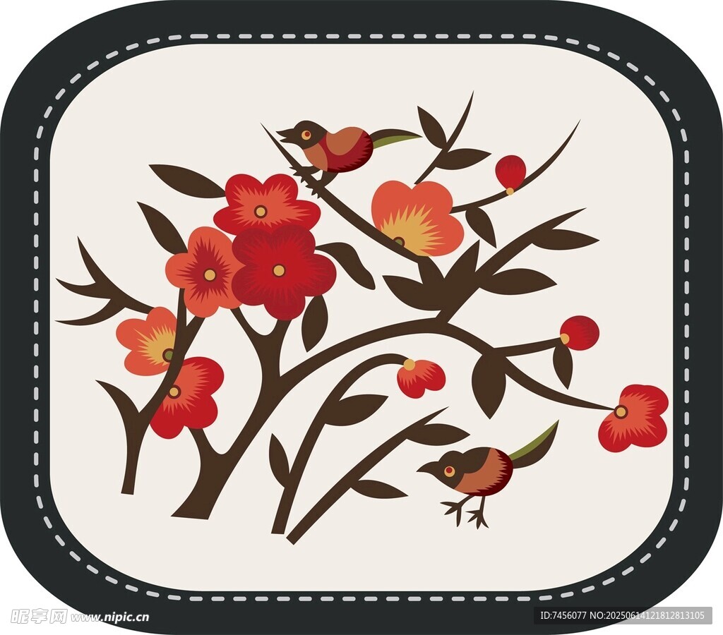 花鳥枝頭圖案