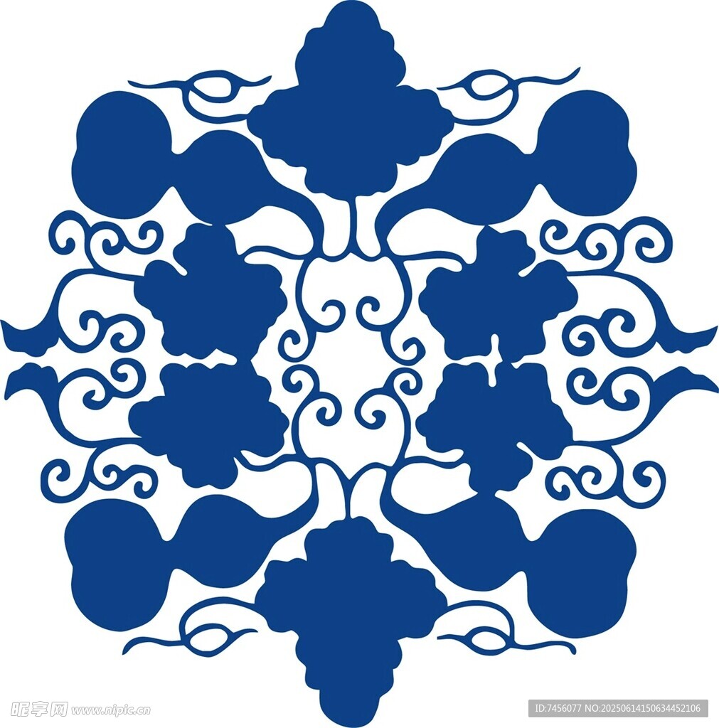 中式藍(lán)白傳統(tǒng)花紋圖案