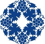 藍白葡萄花紋中式圖案