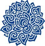 藍(lán)色曼陀羅花紋圖案