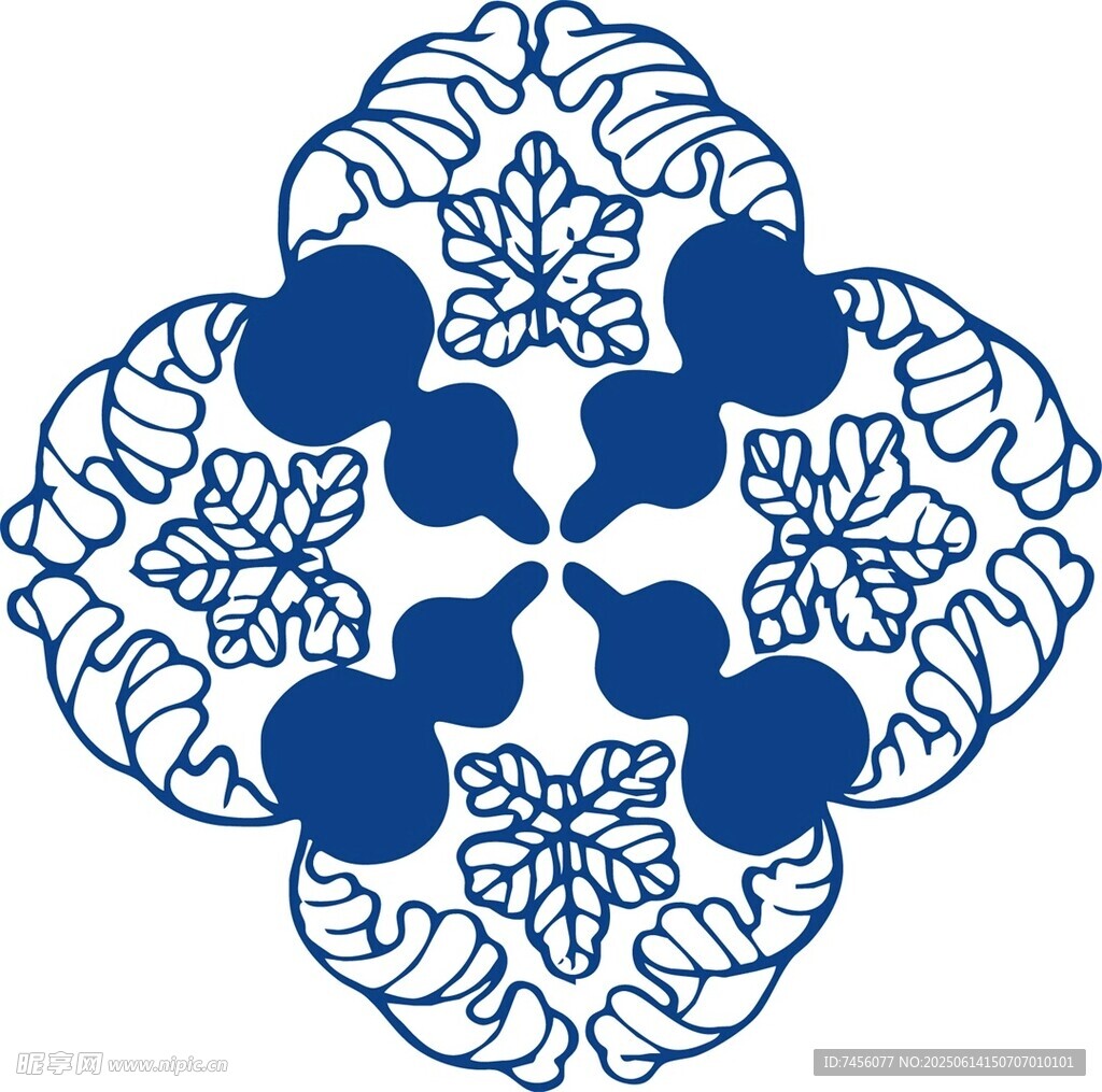 藍(lán)白中式花紋圖案