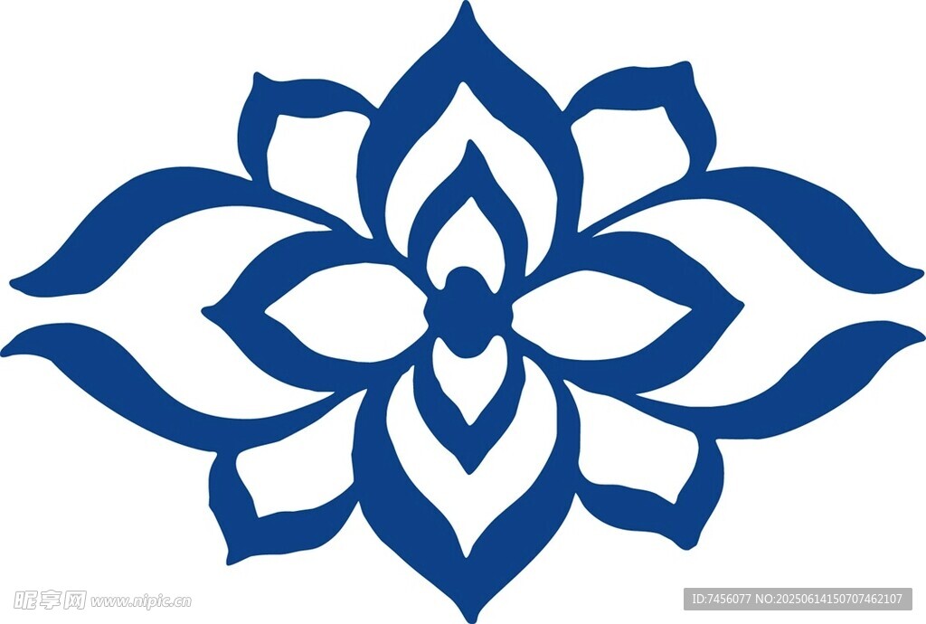 藍色蓮花圖案設計