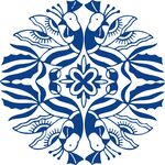 藍(lán)白魚(yú)紋中式傳統(tǒng)圖案