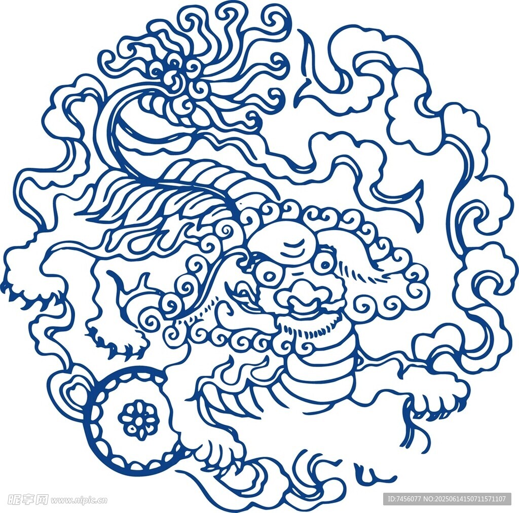 傳統中式龍紋圖案設計