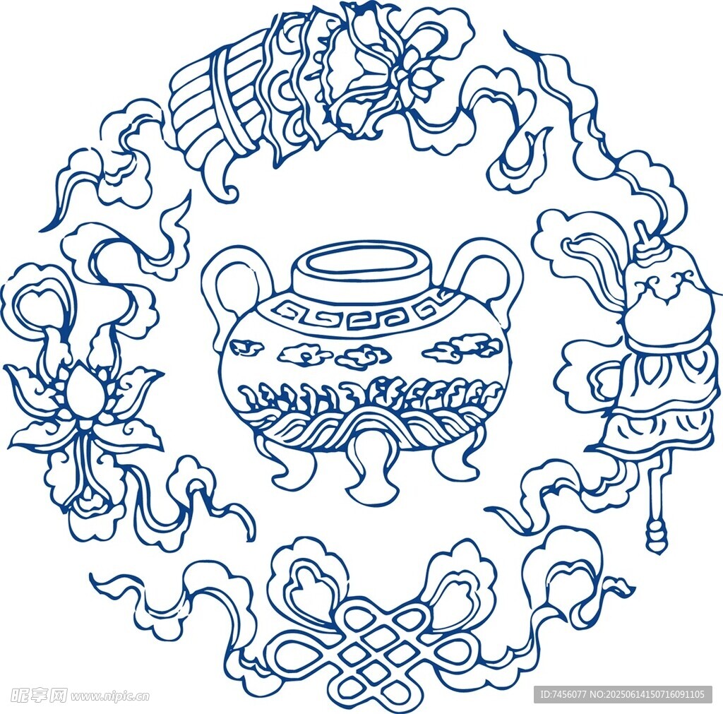 傳統(tǒng)中式香爐紋飾圖案