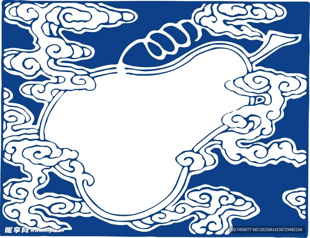 中式云紋邊框空白圖案