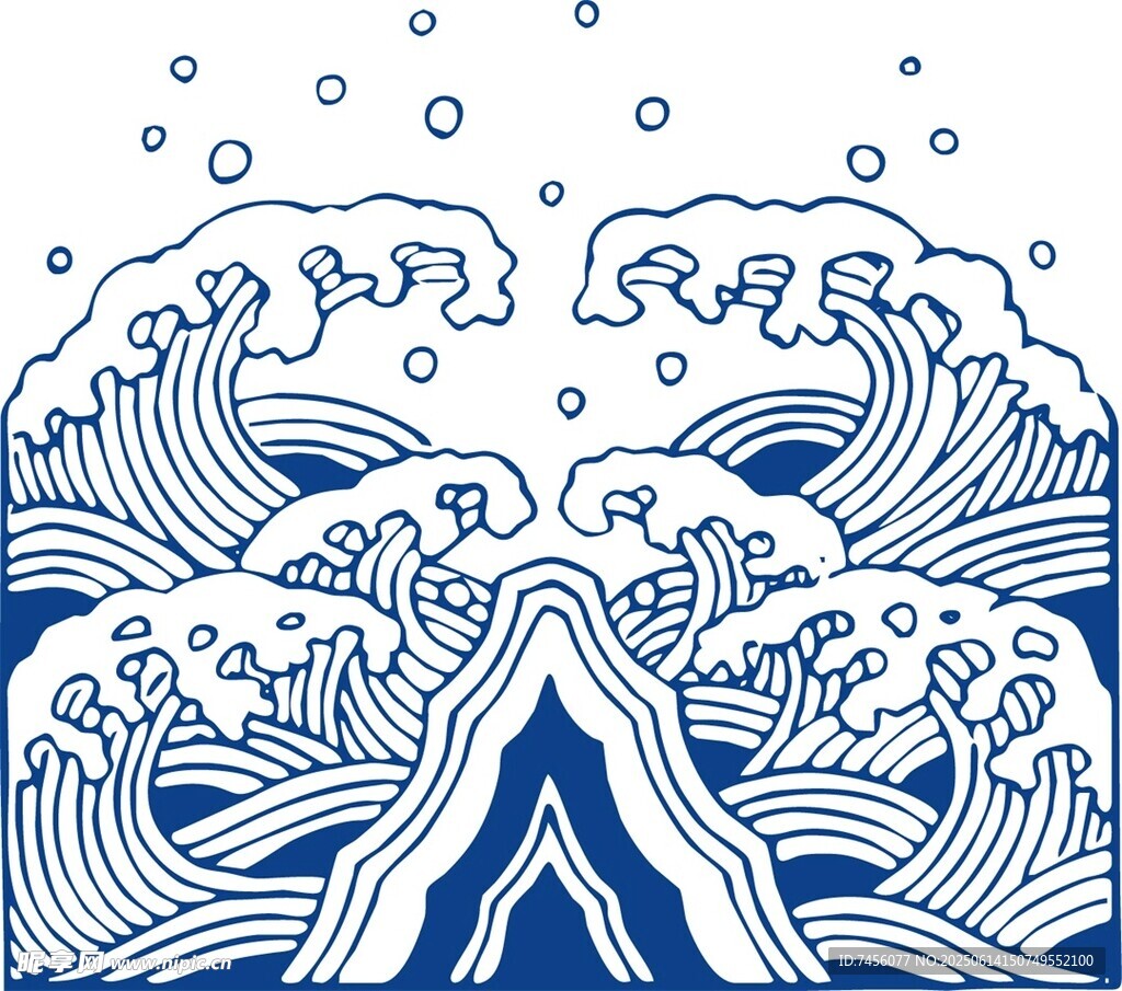 傳統(tǒng)日式海浪紋樣圖案