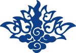 藍色傳統花紋圖案
