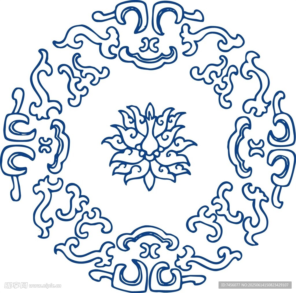 中式傳統(tǒng)圓形花紋圖案