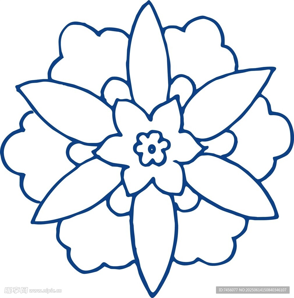 簡約線條花朵圖案