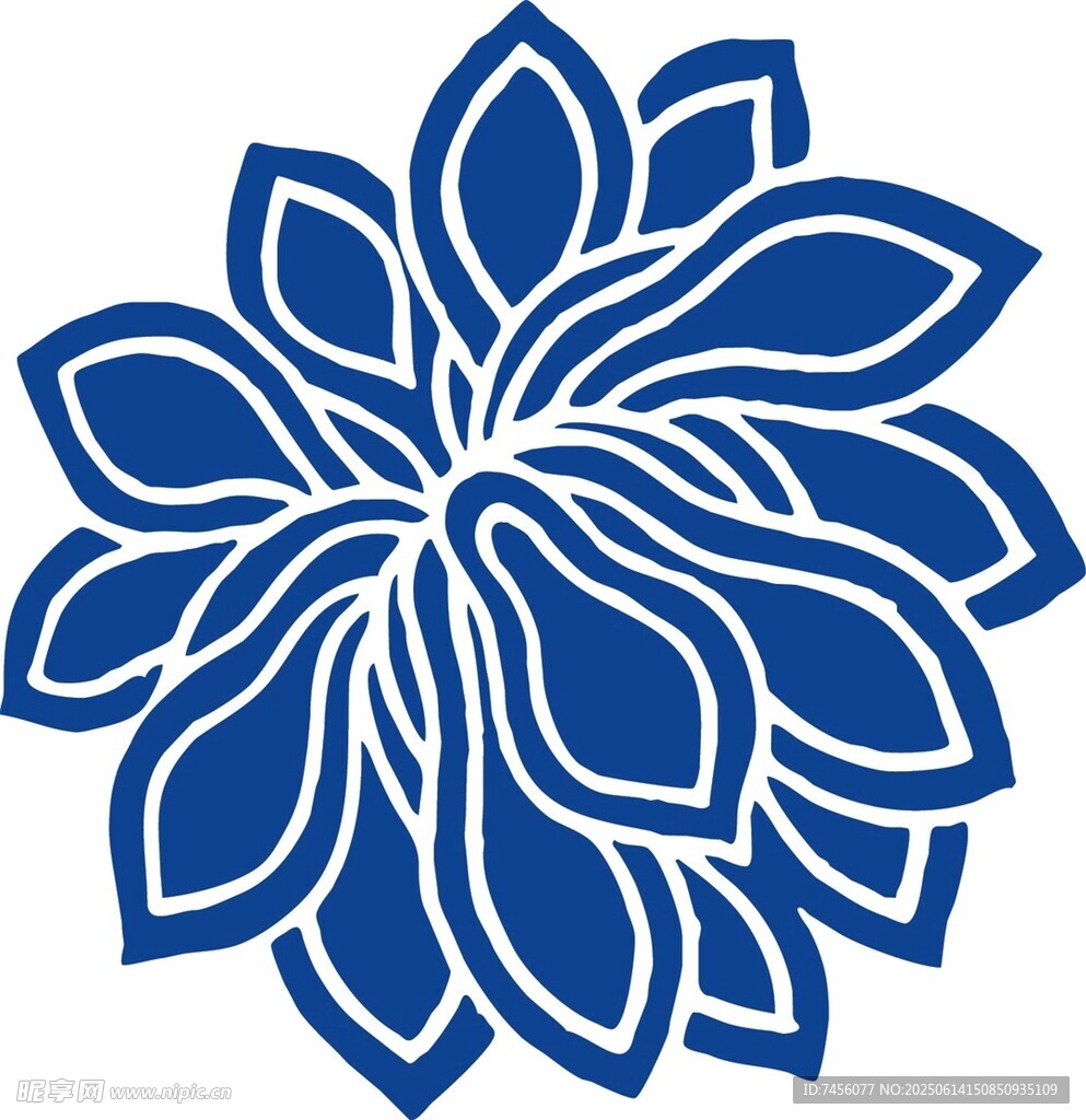 藍色花朵圖案設(shè)計