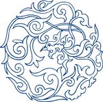 圓形龍紋傳統圖案設計