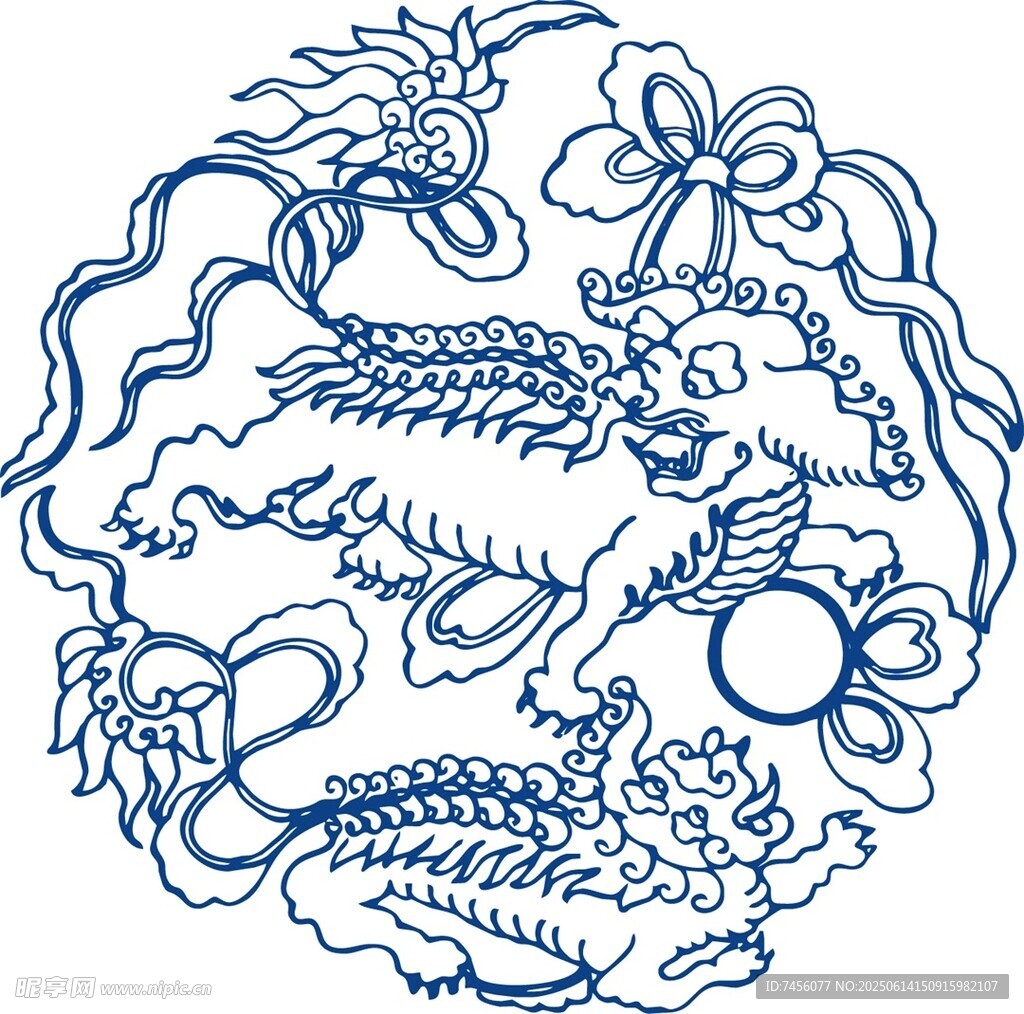 傳統雙龍戲珠圖案