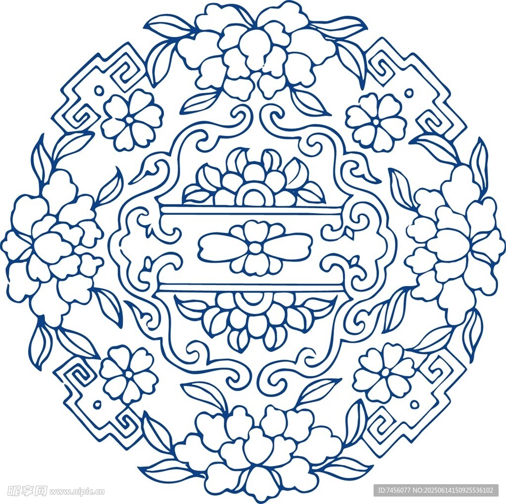 中式傳統(tǒng)圓形花紋圖案