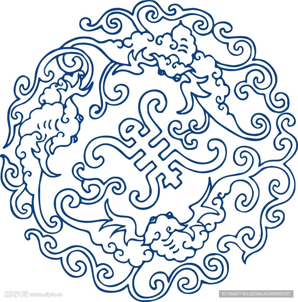 傳統(tǒng)中式團(tuán)花紋飾圖案