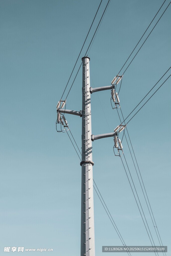 電線桿與電線的簡潔畫面