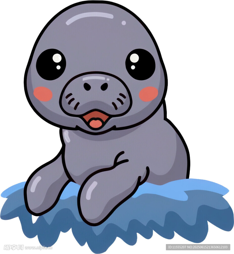 可愛小海豹趴在藍(lán)色水波上