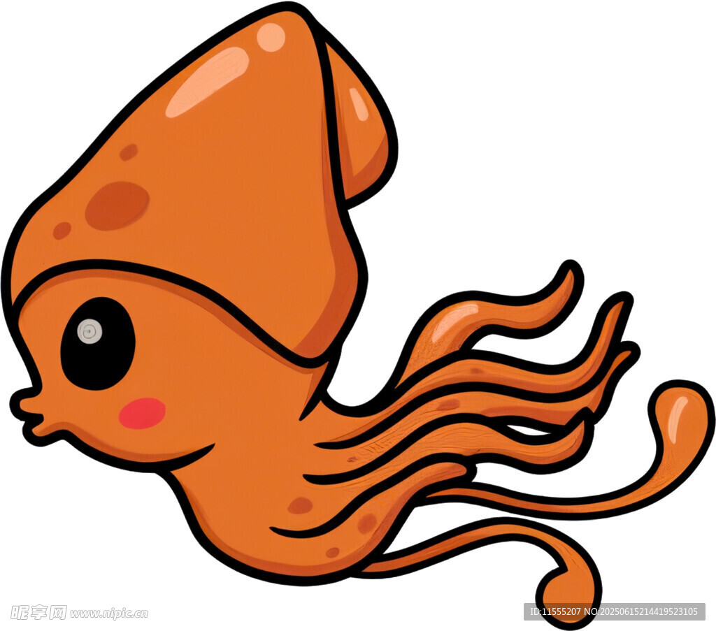 可愛卡通小魷魚形象