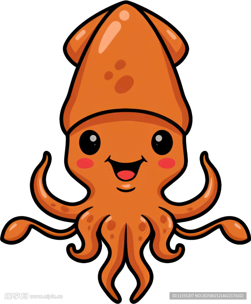 可愛(ài)卡通魷魚(yú)形象
