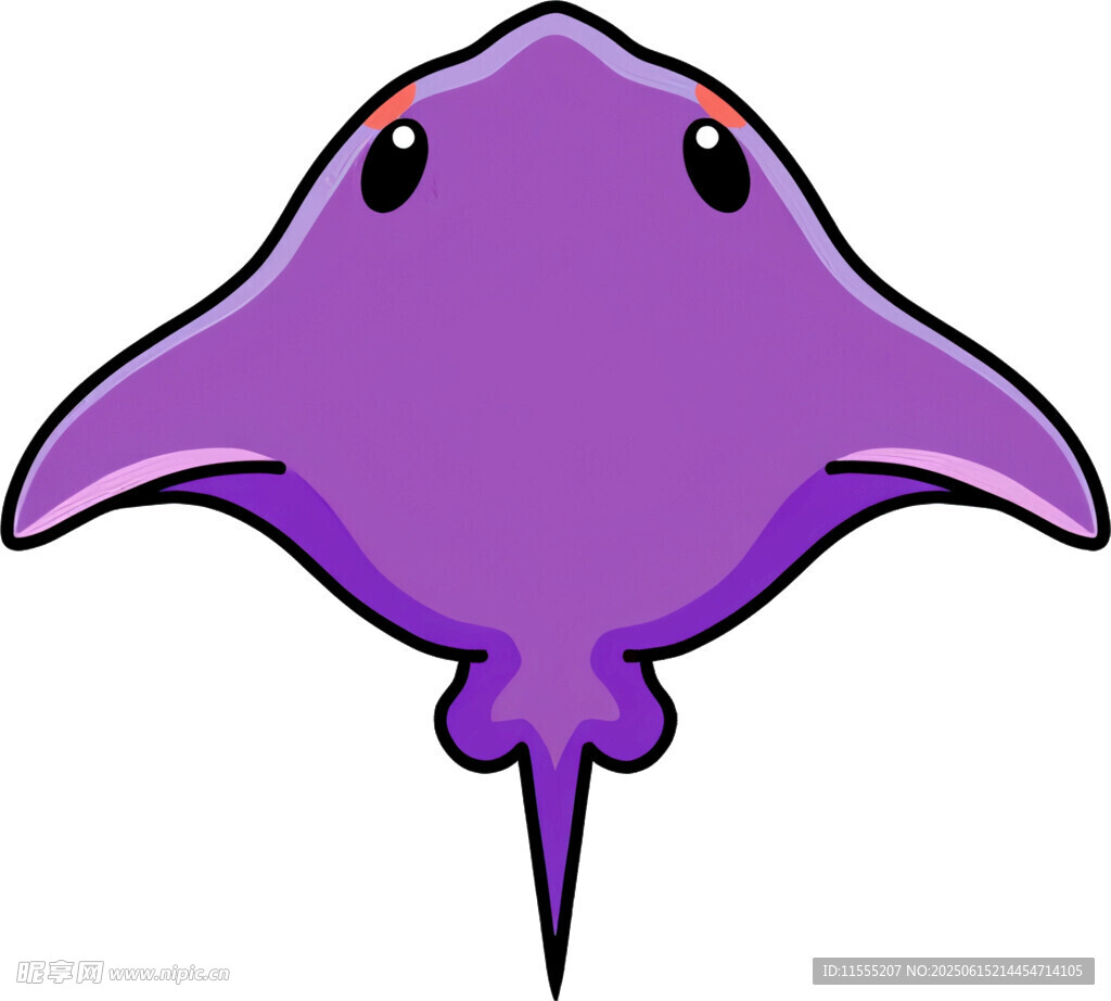 紫色卡通鰩魚形象