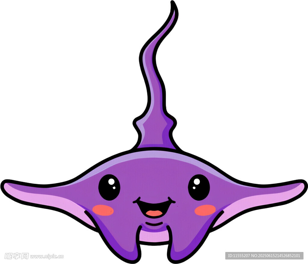 可愛紫色卡通魔鬼魚