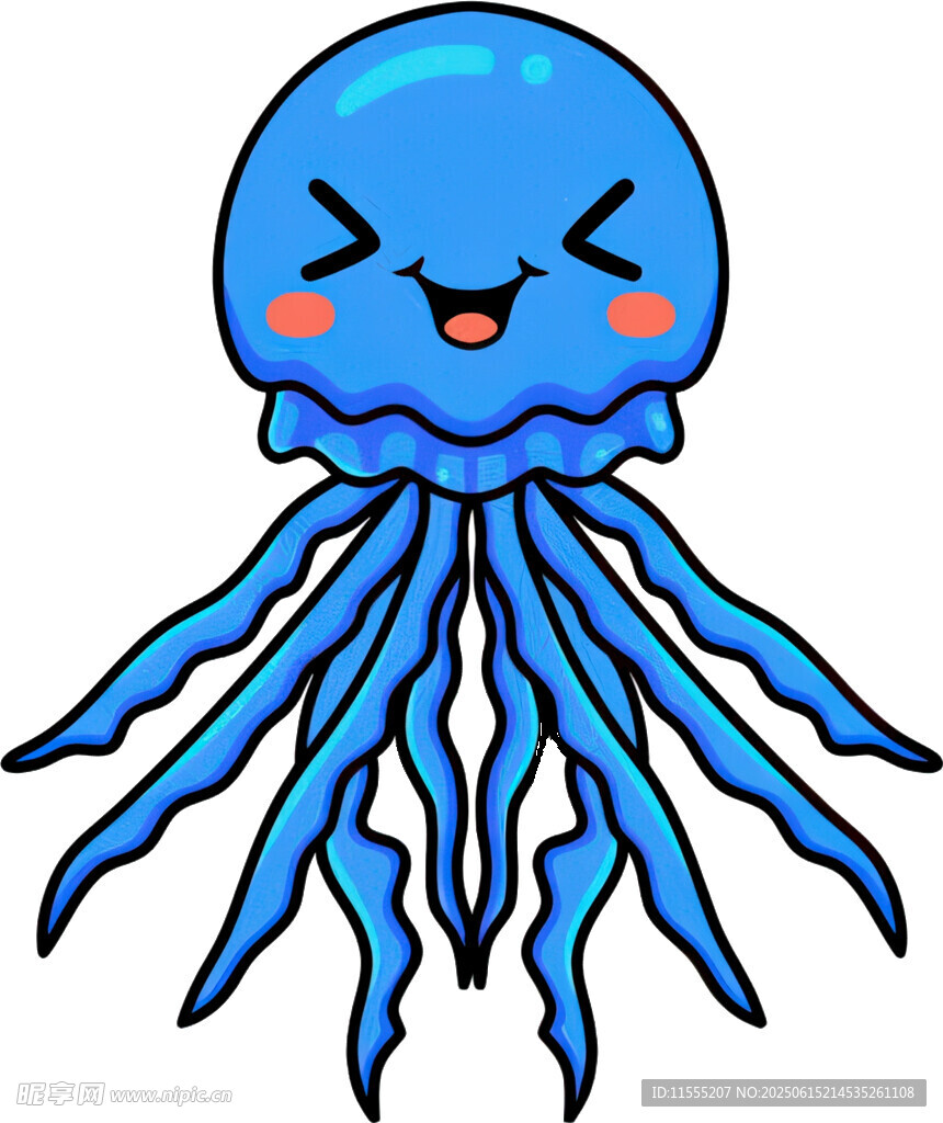 可愛(ài)藍(lán)色卡通水母形象