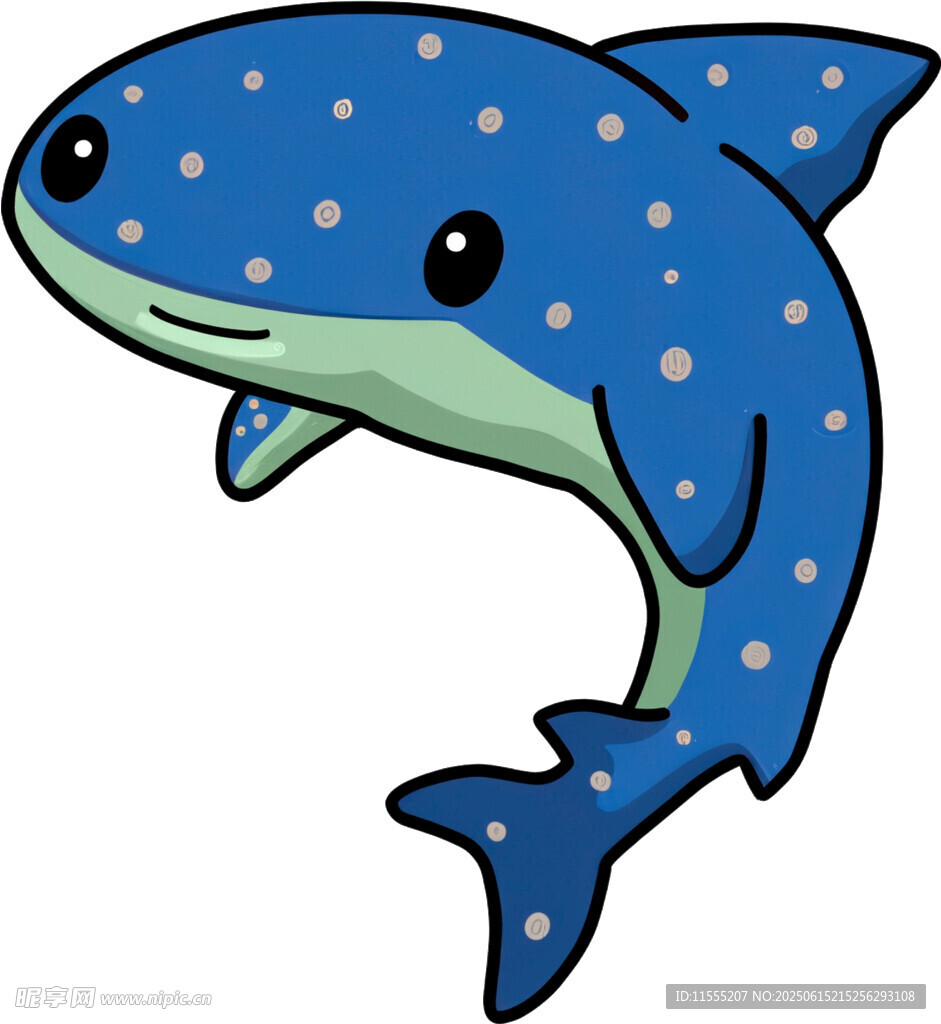 可愛藍色斑點卡通小鯨魚
