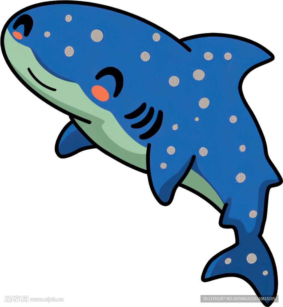 可愛斑點鯊魚卡通形象