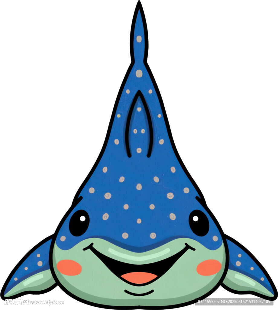 可愛藍色斑點卡通鯨魚